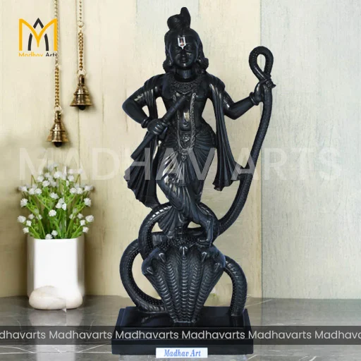 2 ft Black Marble Krishna Moorti