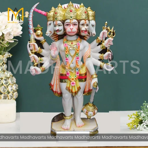 4 ft Panch Mukhi Hanuman Ji Moorti in Pure