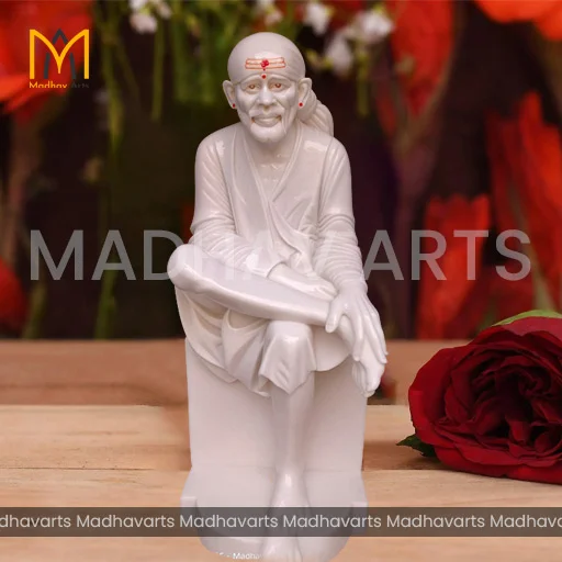 Sacred Grace: 3 ft Sai Baba Moorti in Pure Vietnamese Marble