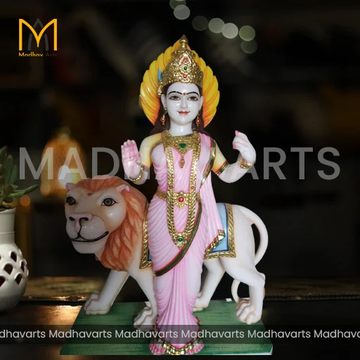 3 ft Bharat Mata Moorti in Pure Makrana Marble
