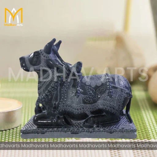 18 inch Black Nandi ji marble Murti