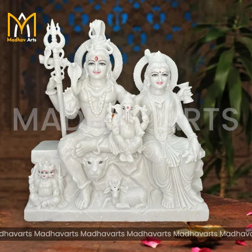 3 ft Gauri Shankar Bhagwan murti in Pure Makrana Marble