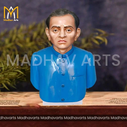 15-Inch Human Portrait in White Marble