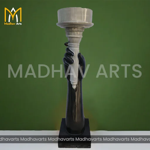 4 ft Black Marble Modern Art Figure – Custom Design