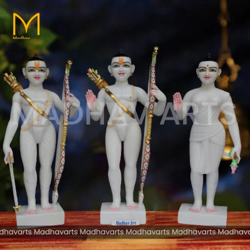 3 ft Ram Darbar Moorti in Pure Makrana Marble