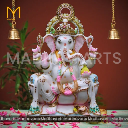 2 ft Ganpati Ji Idol in Pure Makrana