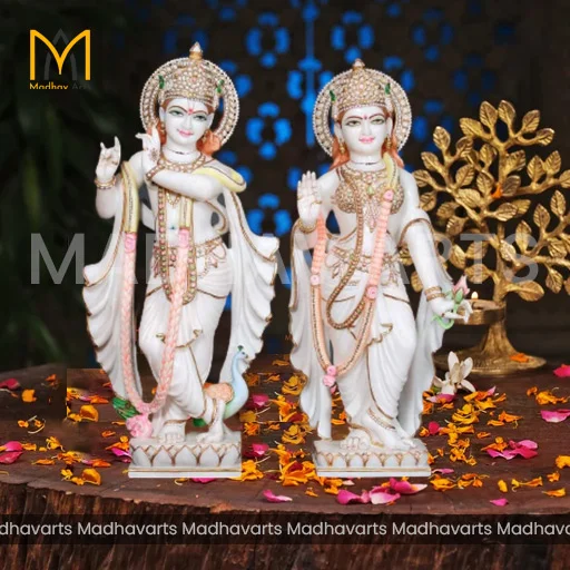 3 fit Radiant Radha Krishna Marble Moorti