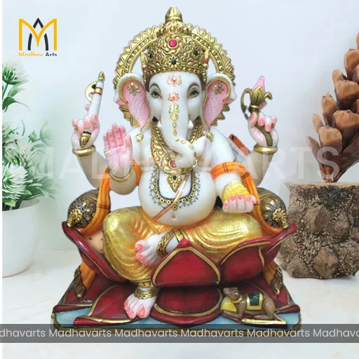 Exquisite Ganpati Ji Marble Moorti 12 Inch