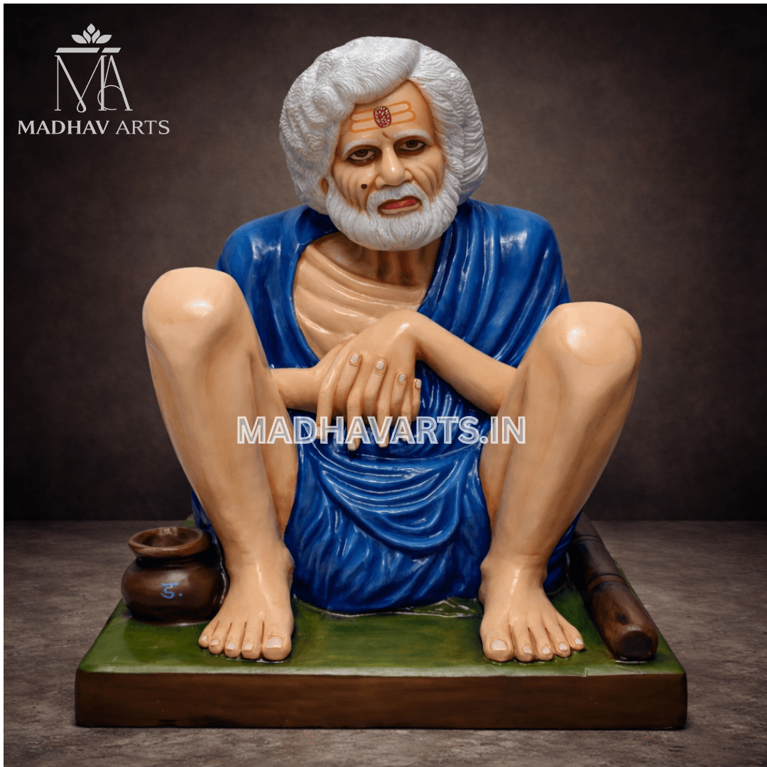 Antique finish marble human statue