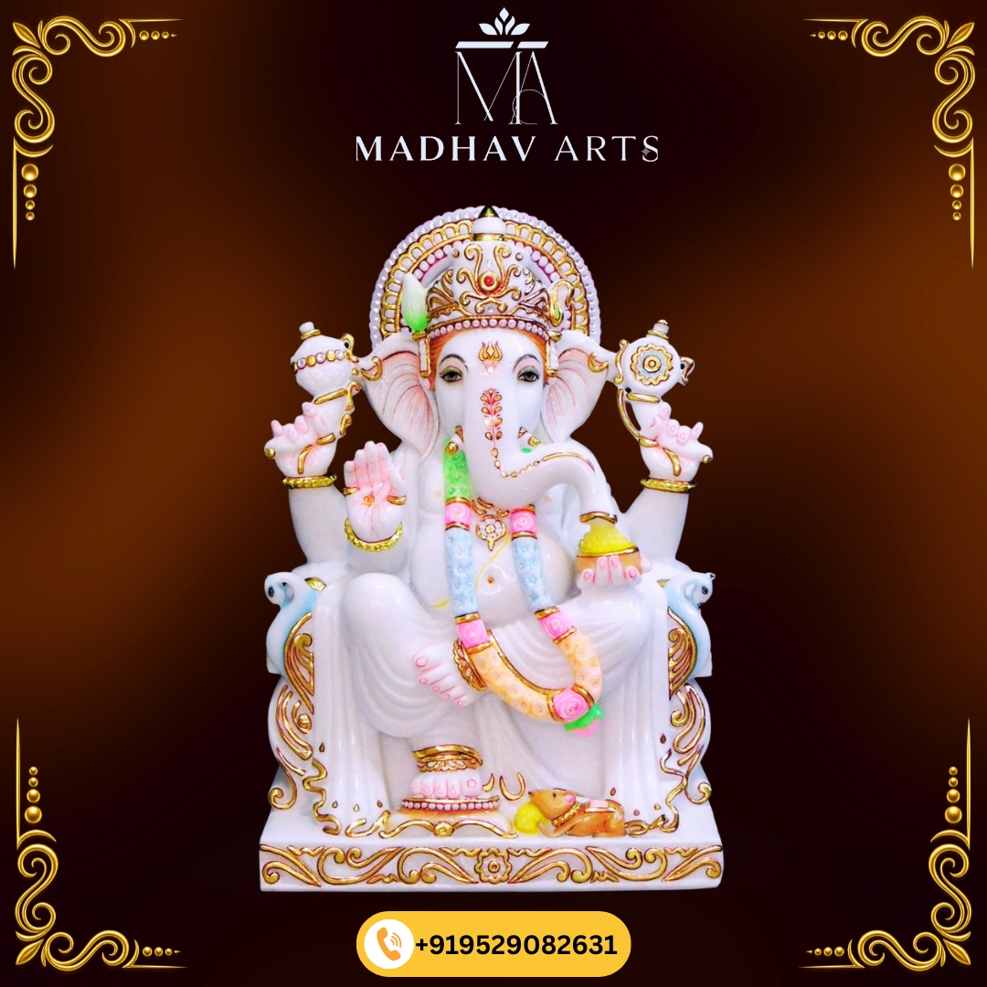 Ganesh Bhagwan Marble Murti in Makrana Marble