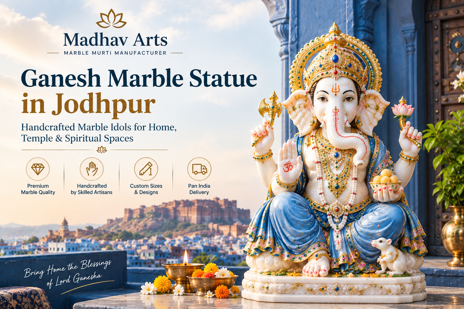 Ganesh Marble Statue in Jodhpur