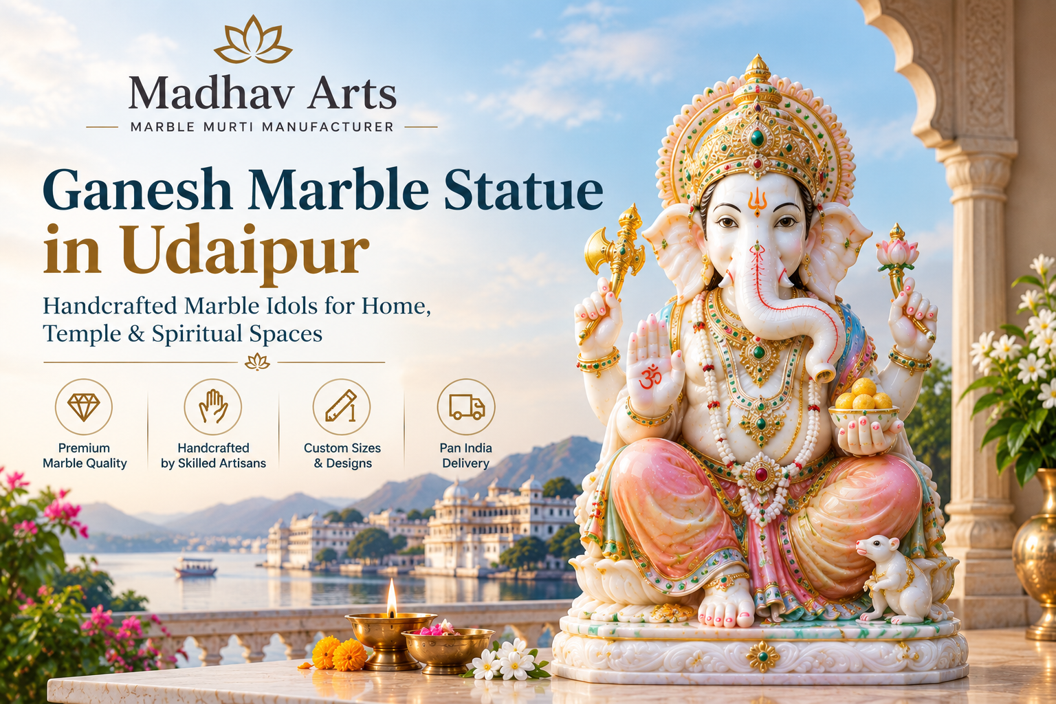 Ganesh Marble Statue in Udaipur