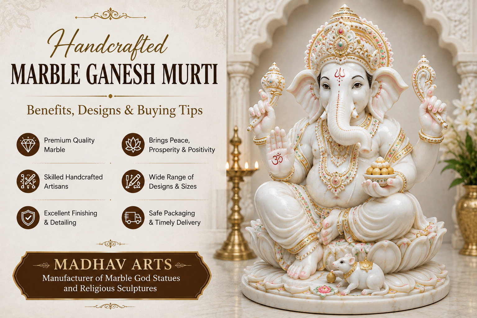 Handcrafted Marble Ganesh Murti: Benefits, Designs & Buying Tips