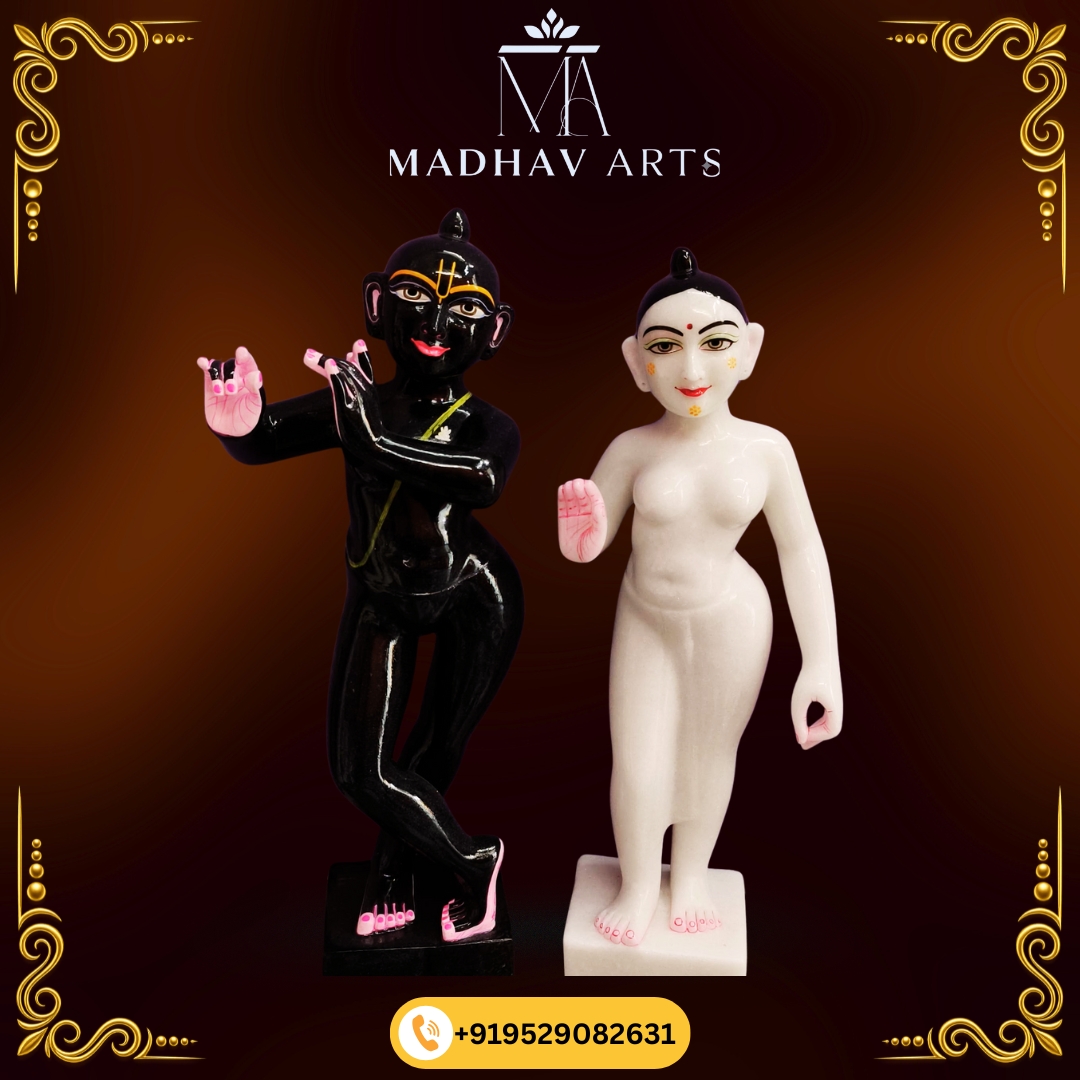 Iskon radha krisna marble statue for home 