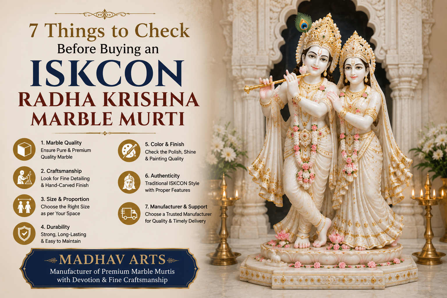 7 Things to Check Before Buying an ISKCON Radha Krishna Marble Murti