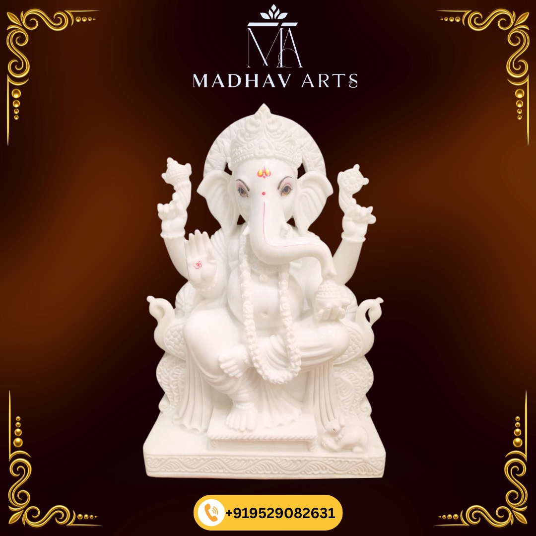 Makrana Marble Ganesh Statue for Temple 