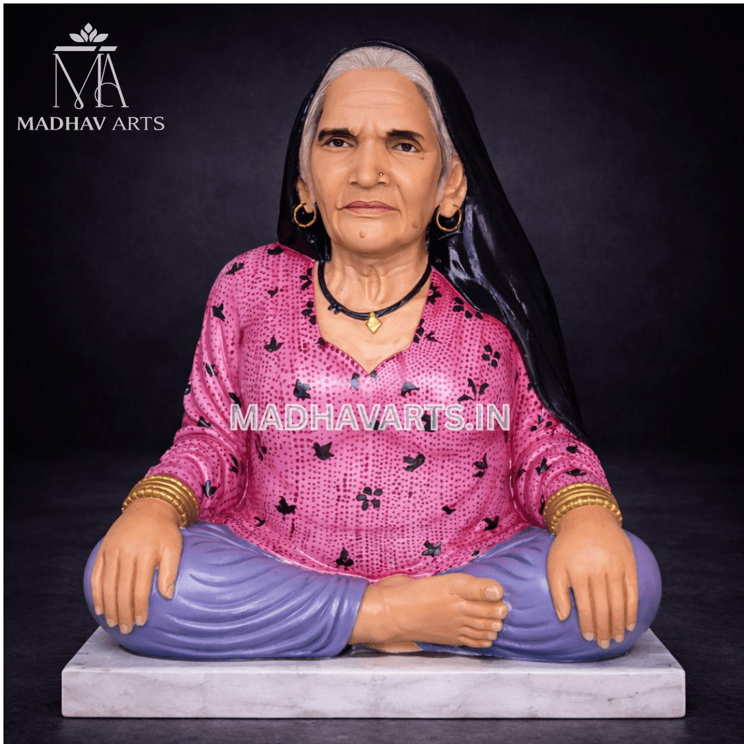 Marble carved realistic human figure