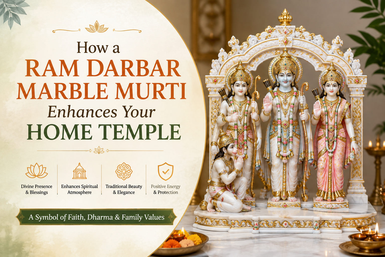 How a Ram Darbar Marble Murti Enhances Your Home Temple