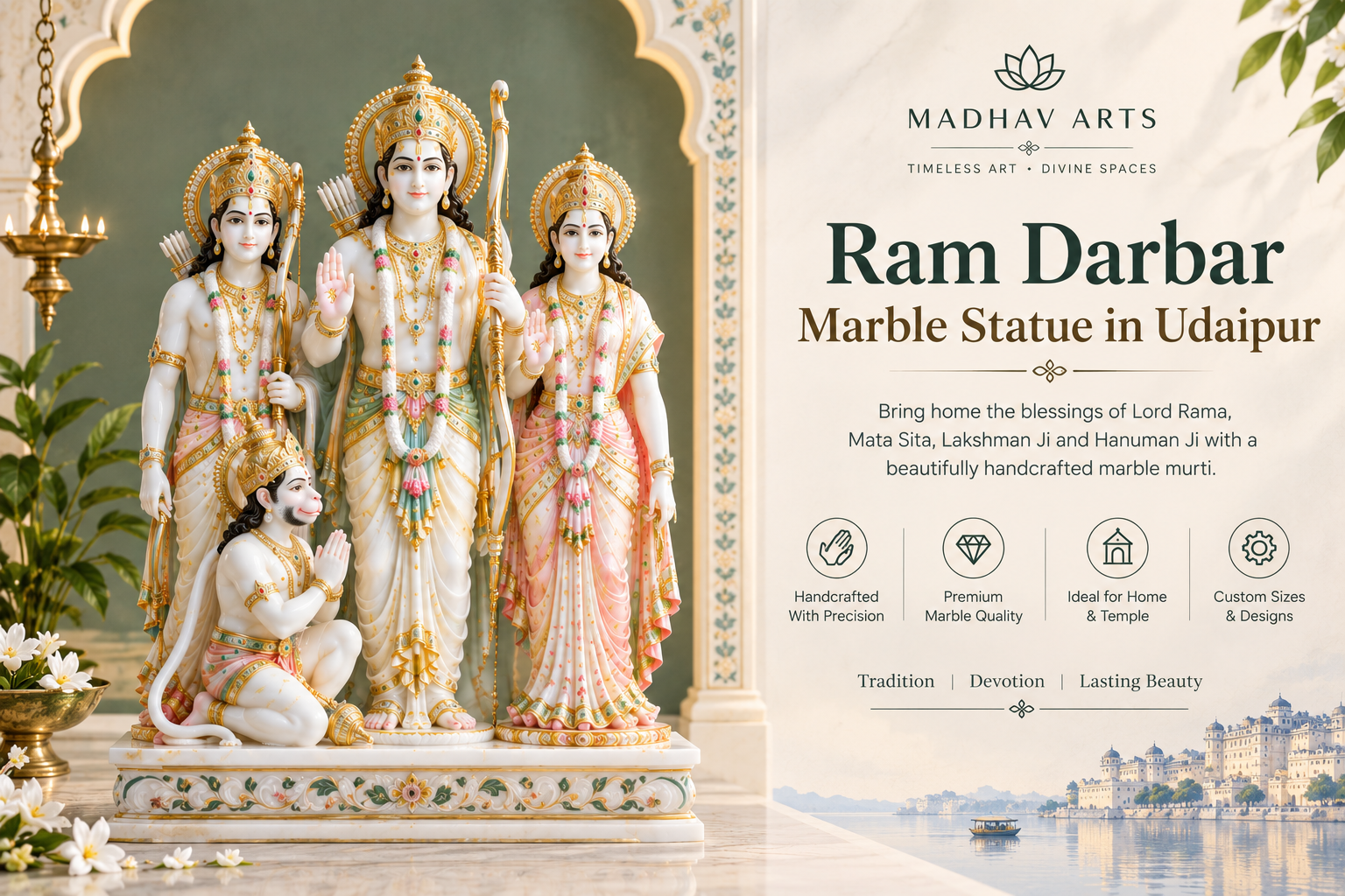 Ram Darbar Marble Statue in Udaipur