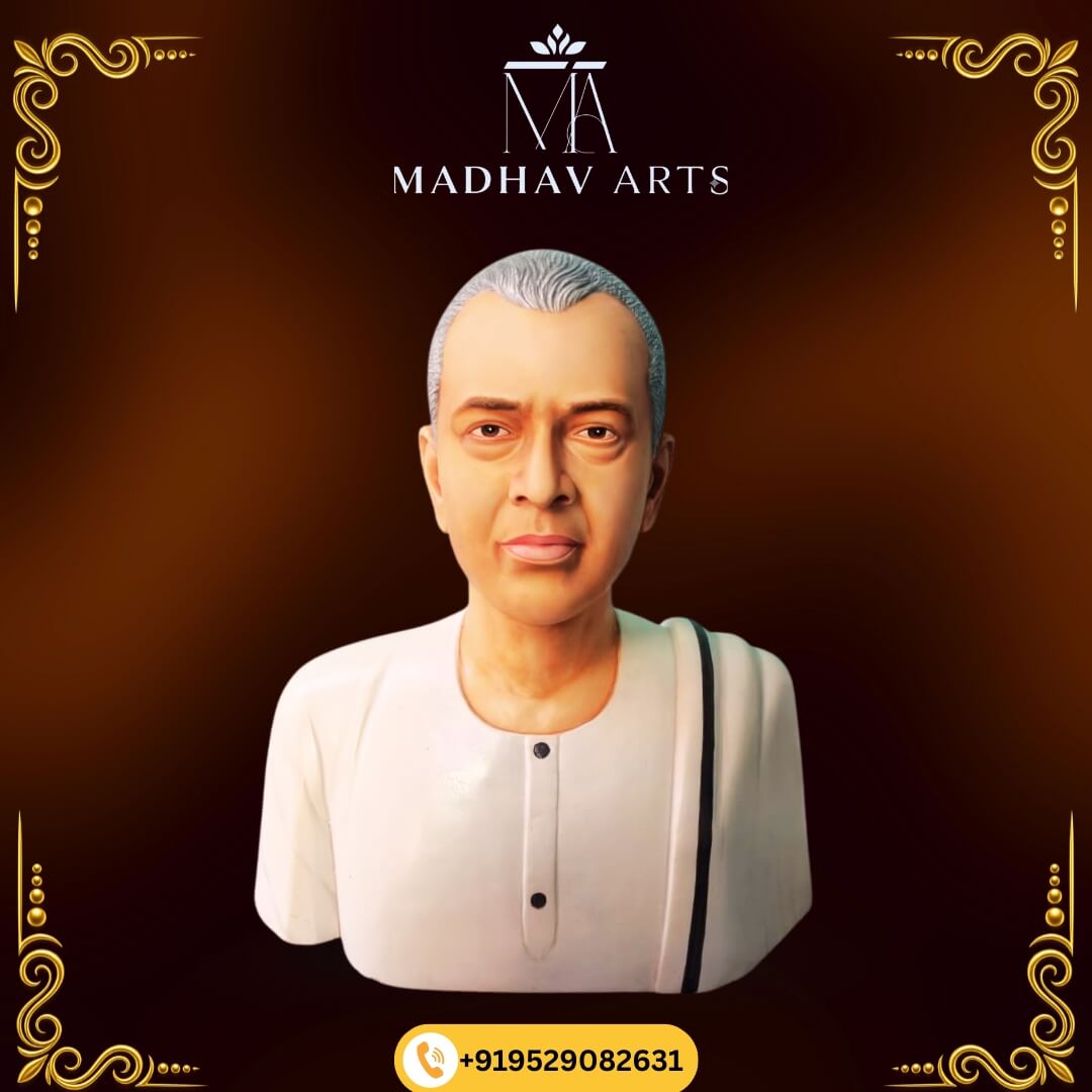 White Marble Human Bust Sculpture